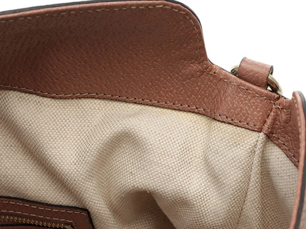 Gucci Bree Convertible Top Handle Bag GG canvas pink leather Brown - Picture 6 of 9